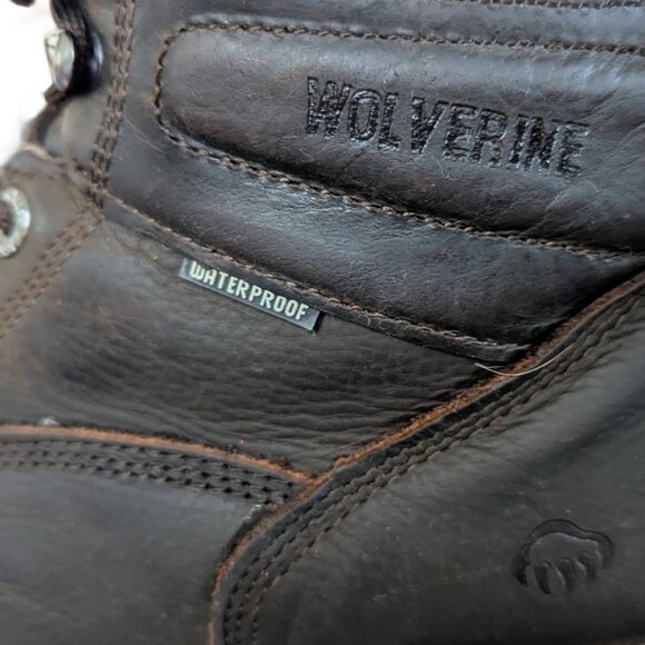 Wolverine Steel Toe Safety Waterproof Brown Leather Lace Up Work Boots Size 9.5 main image 4